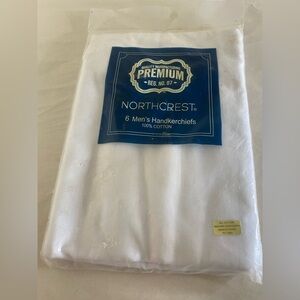 Northcrest New Old Stock 6 men's handkerchiefs vintage 100% cotton white NWT